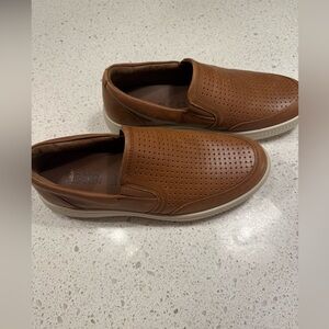 Hotter Slip-On Dual Fitting Men's Leather Shoe - Brown